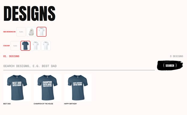 The catalogue of designs