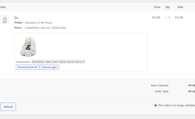 An order in the WooCommerce admin